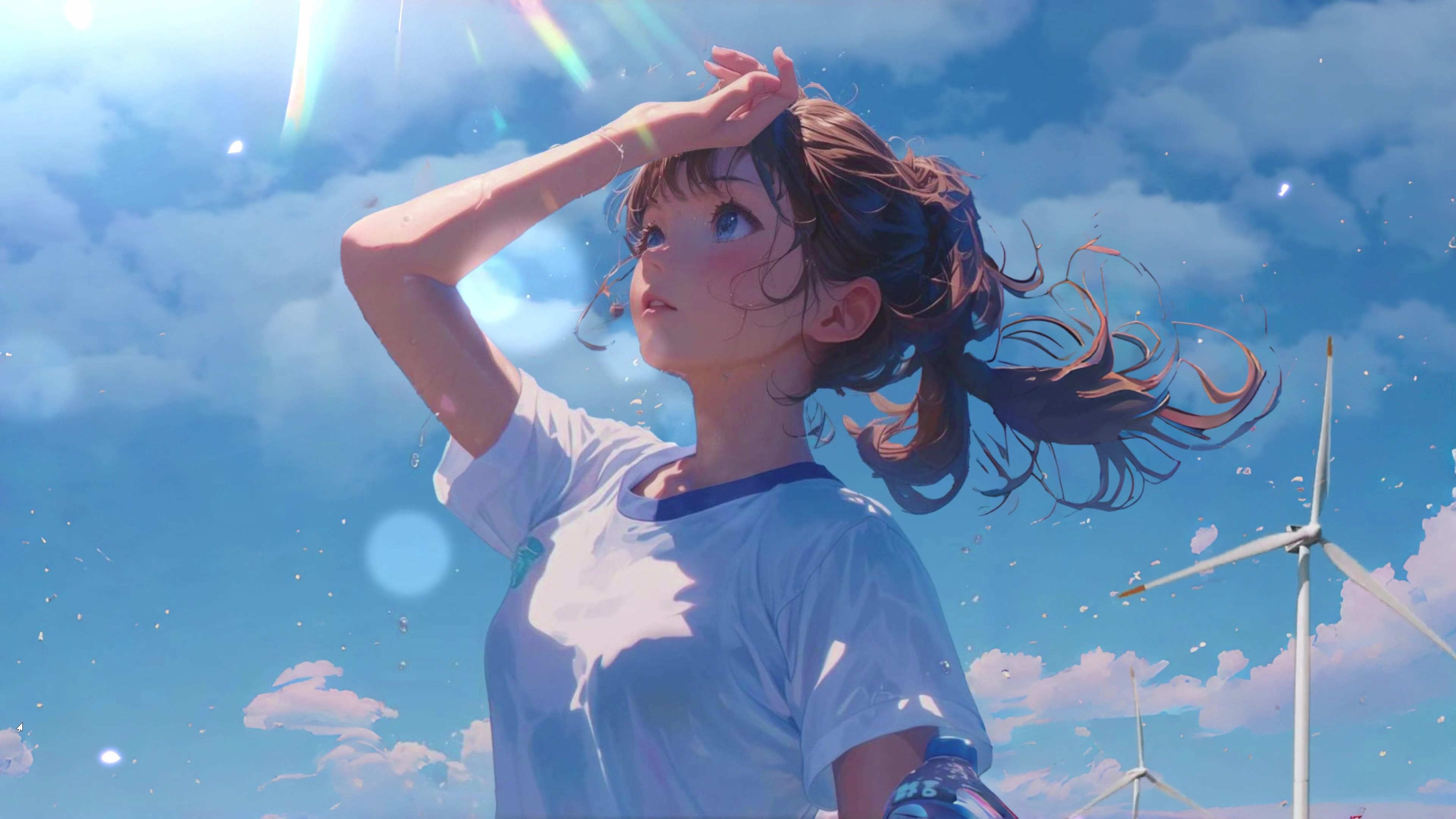 阳光下元气运动少女