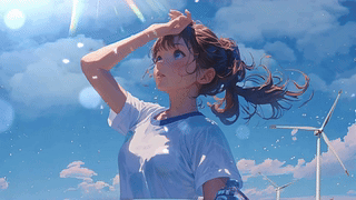 阳光下元气运动少女