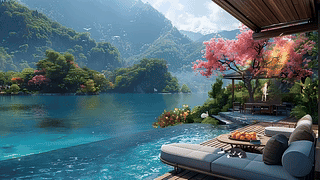 惬意湖景山水