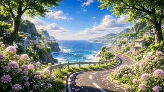 小清新护眼海边公路