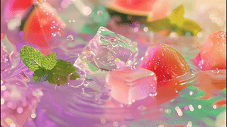 清凉感流水西瓜冰块