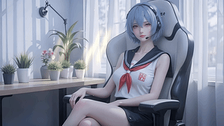JK短发美女