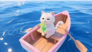 可爱冷饮萌猫