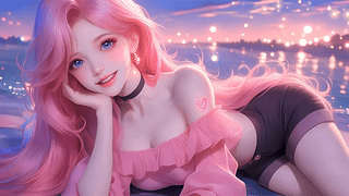 粉毛甜美女孩