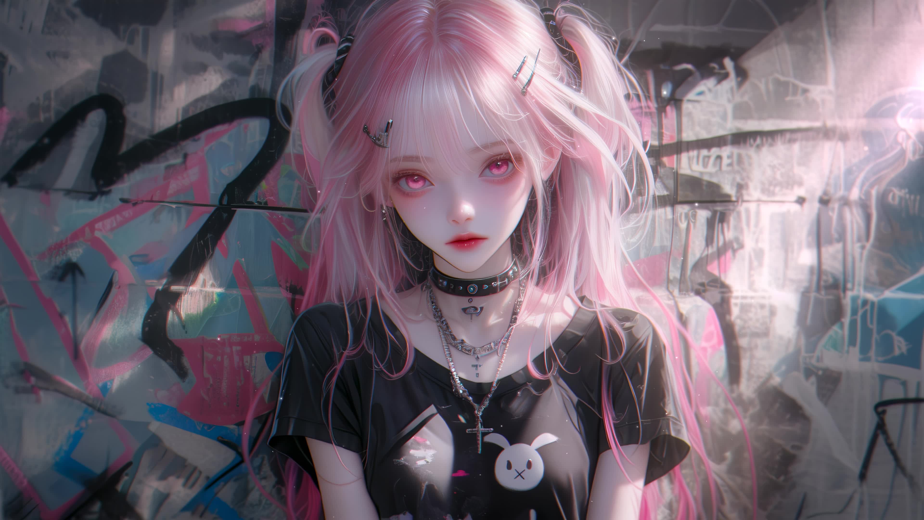 涂鸦粉发女孩