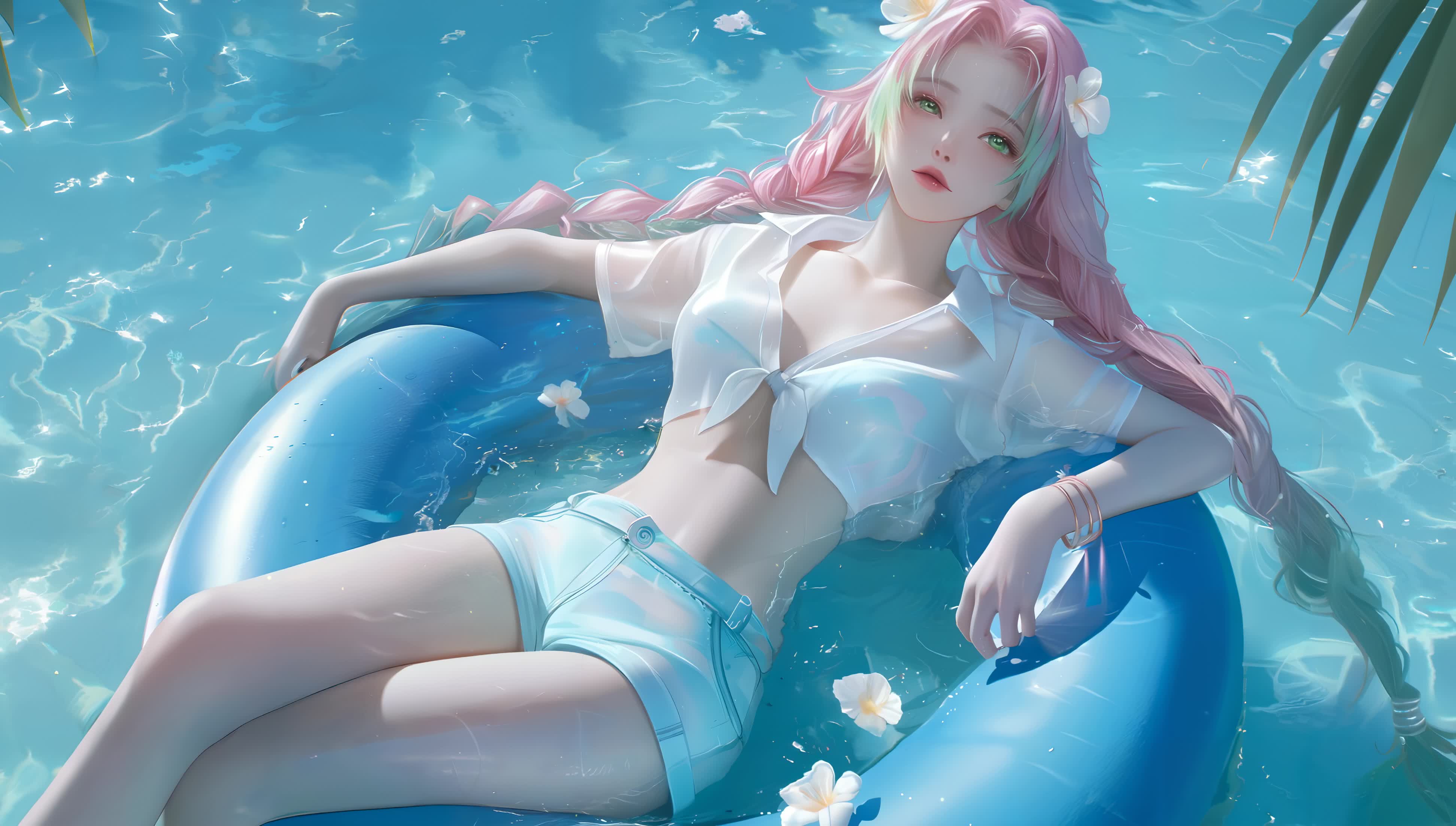 清凉泳池少女甘露寺蜜璃