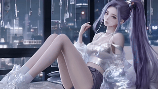 紫发高马尾卡莎