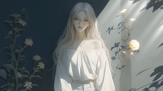 纯白素影