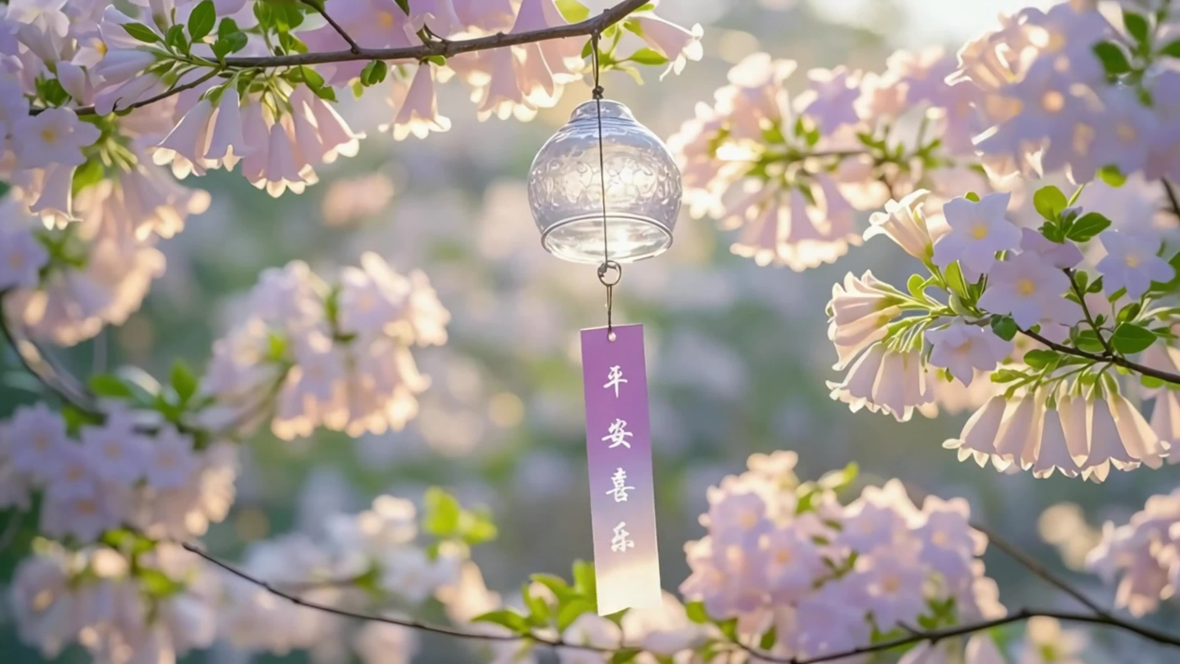唯美的花铃铛平安喜乐