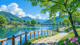 护眼公园风景