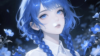 动漫美女-蓝雪花少女