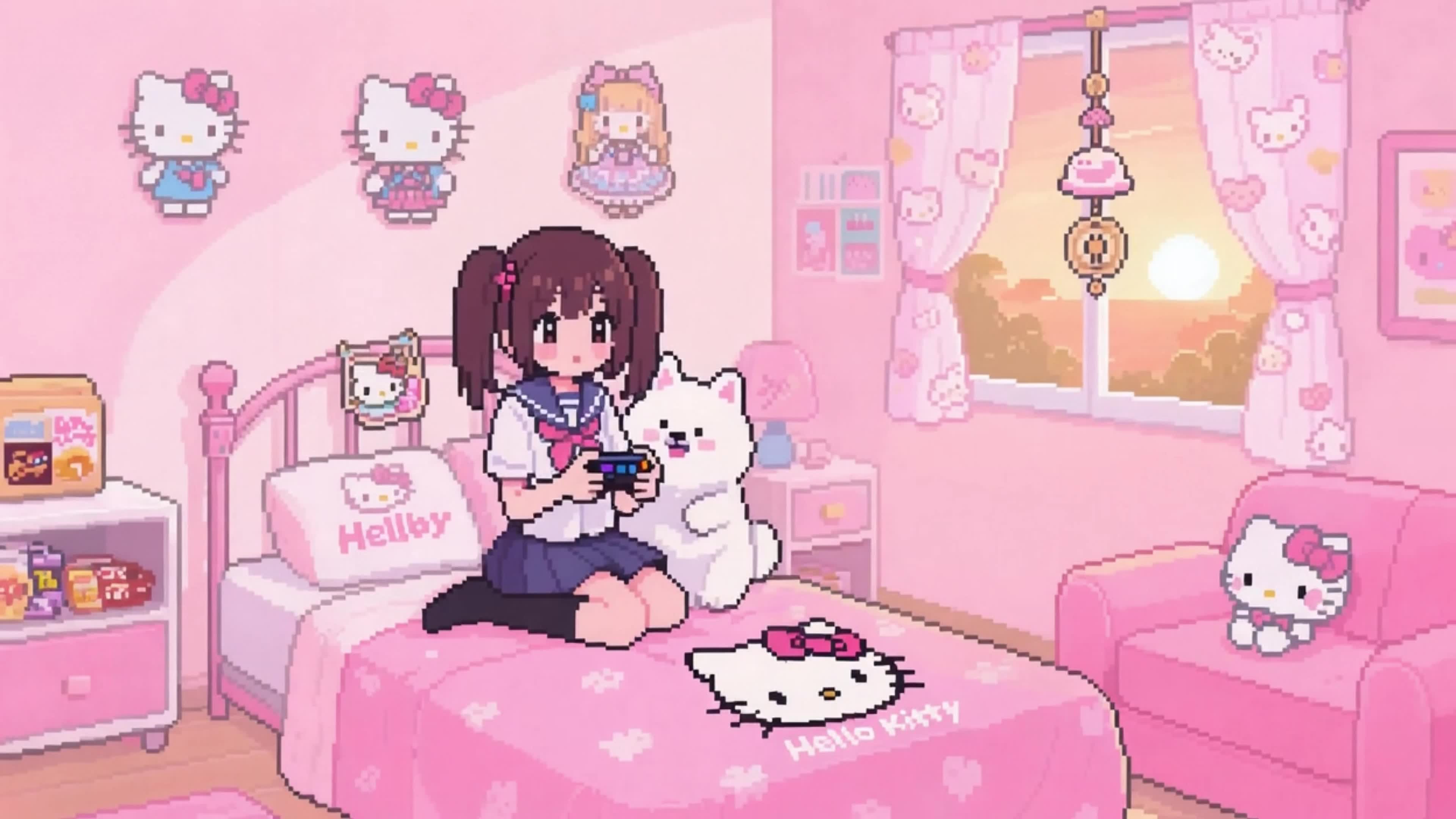 像素风少女的房间