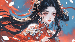 古风动漫美女-花雨红妆