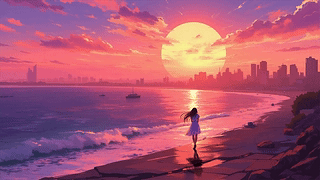 夕阳下的守候