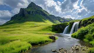 山川流水美丽风景