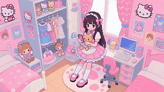 像素风萝莉少女的房间