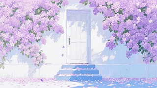 唯美紫花飘落