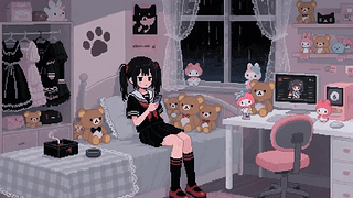 像素风少女的房间