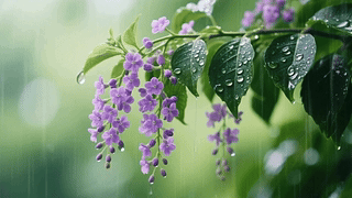 雨中的花花