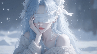 纯欲蒙眼毛衣吊带女孩