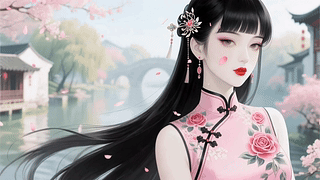 旗袍美女子