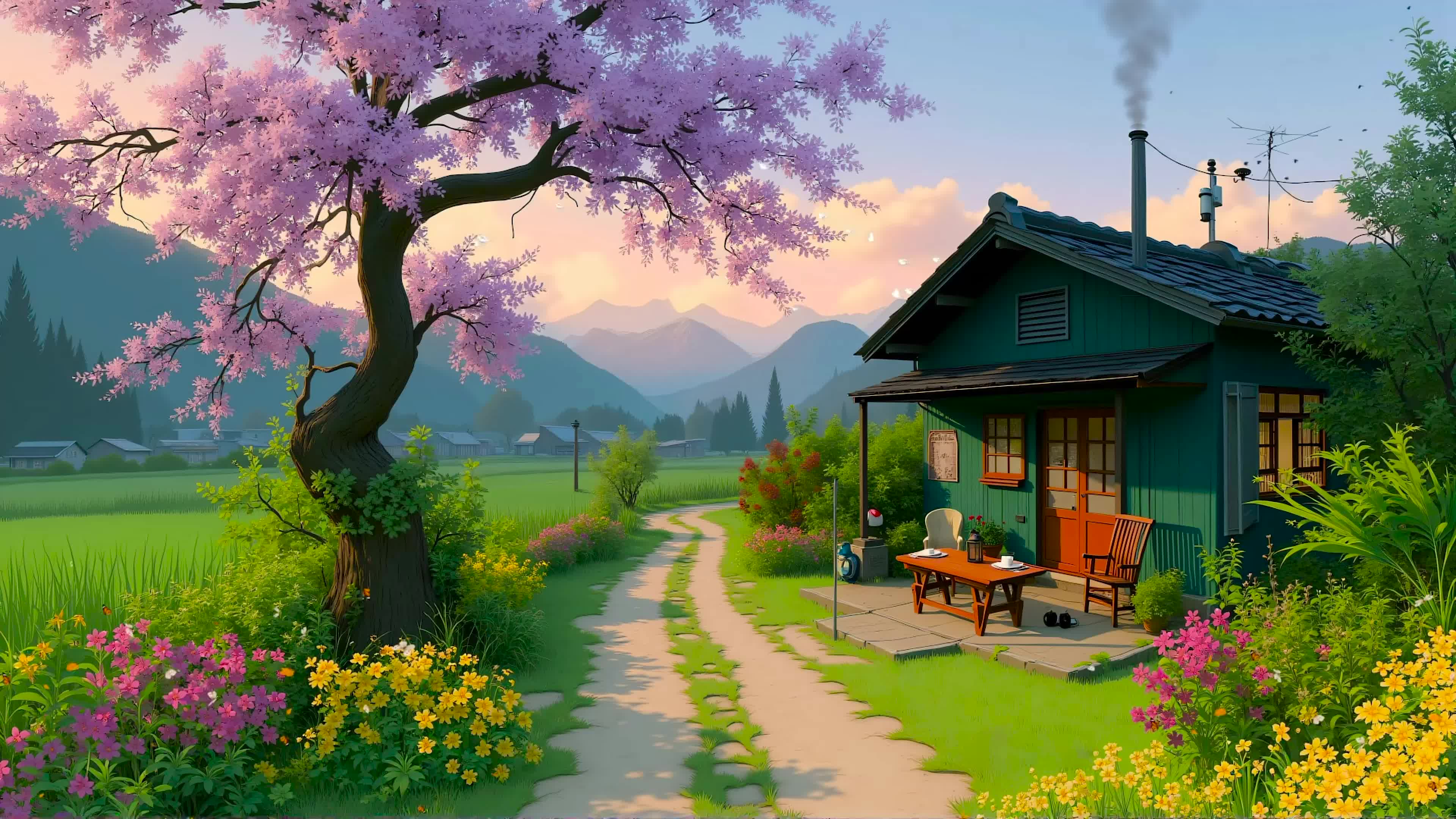 治愈插画乡村小屋