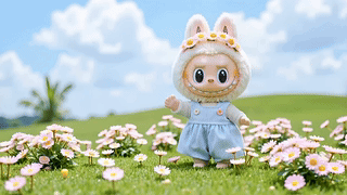 可爱草地labubu