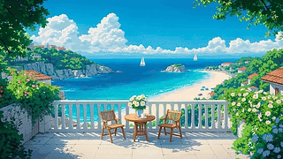 夏日海景阳台