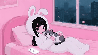 像素风女孩的卧室