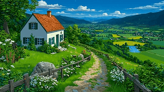 雨天乡村小屋