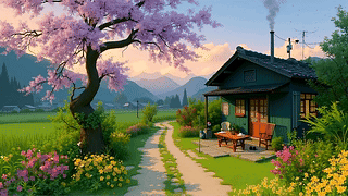 治愈插画乡村小屋