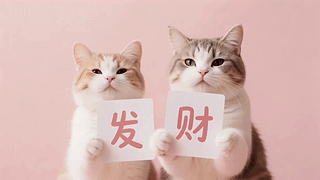 可爱的发财猫咪