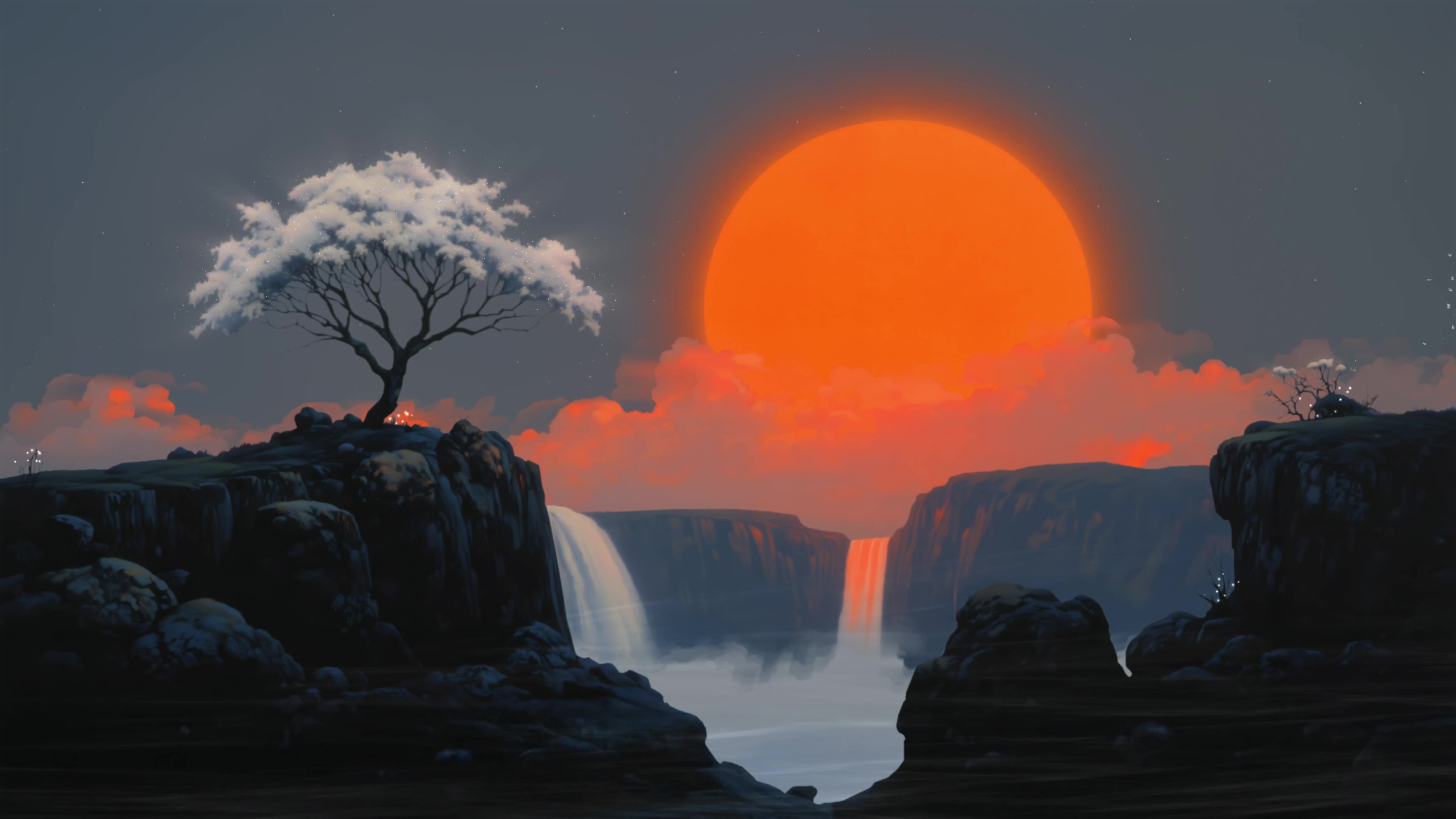 白树夕照动态壁纸