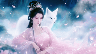 古风美女AI粉色壁纸