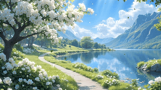 清新湖水