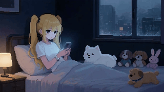 像素风少女的卧室