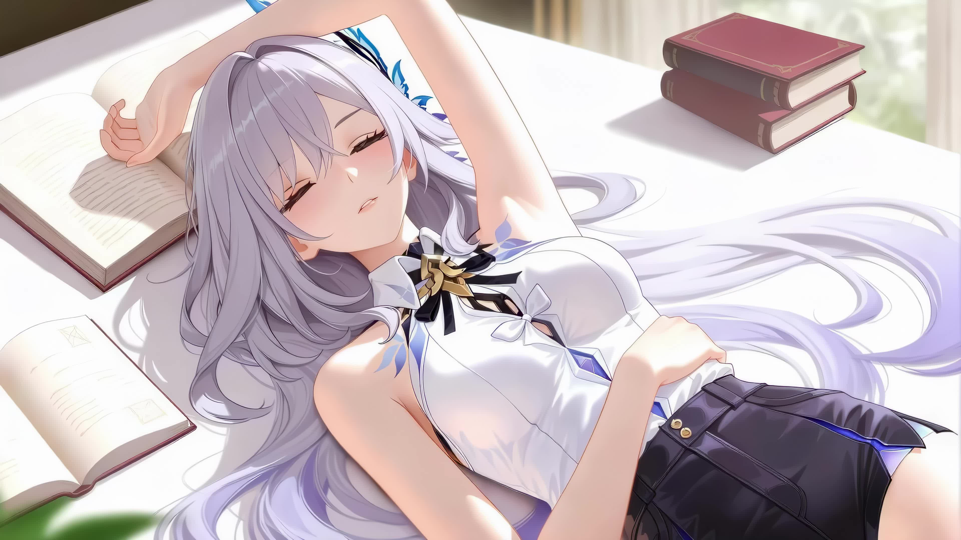 纯欲清纯白发少女