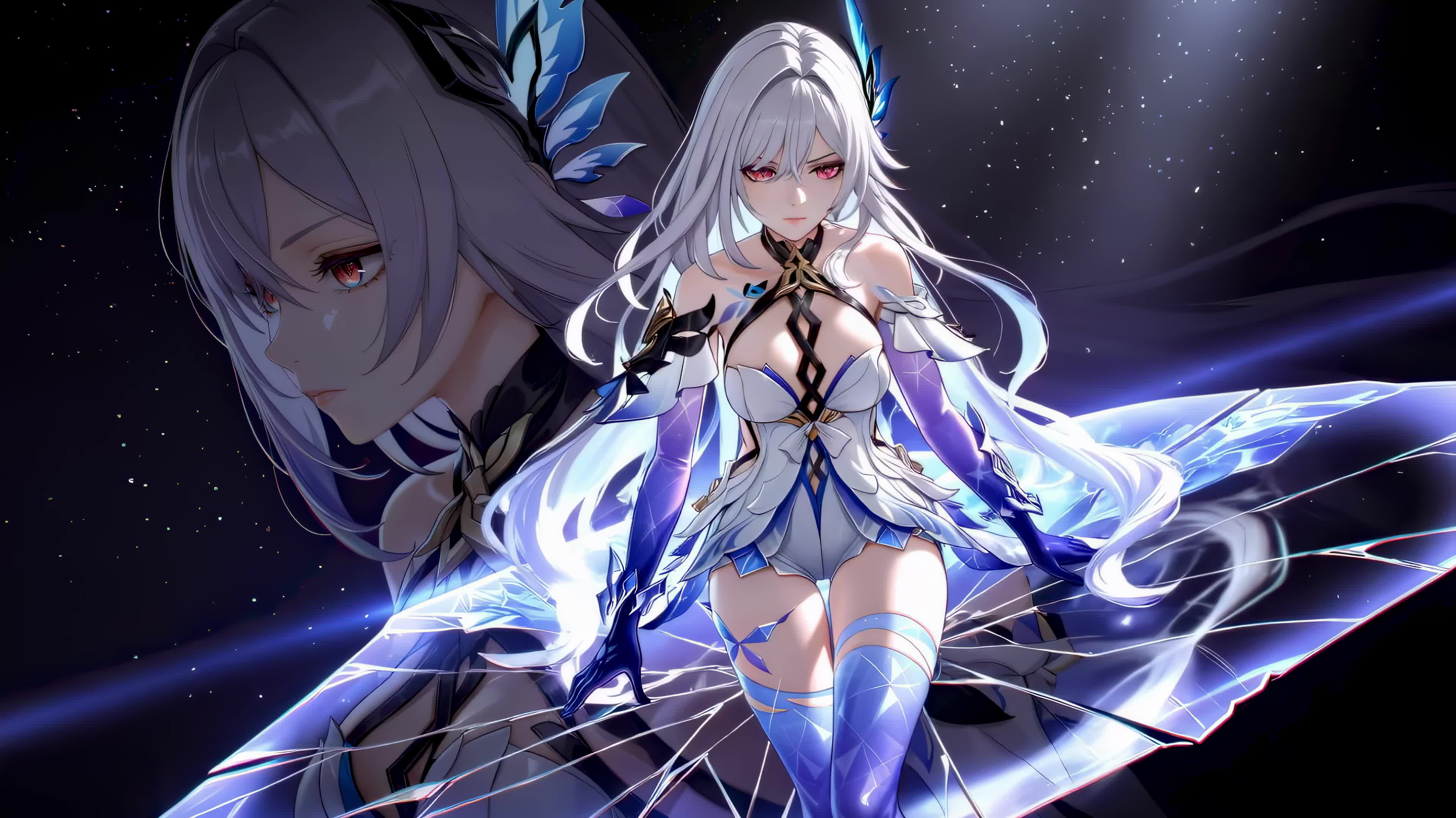 星空白发游戏少女
