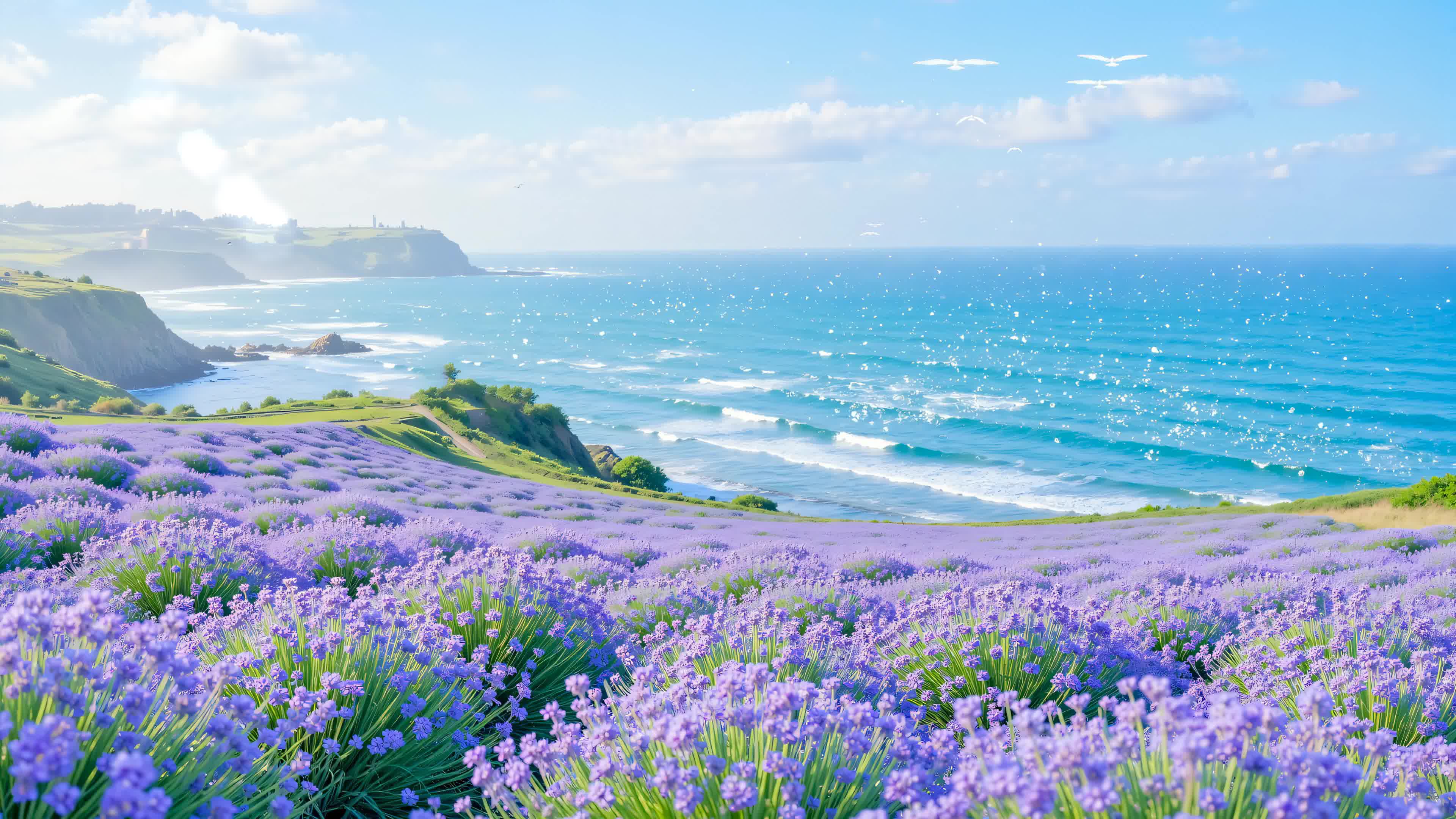 海边的薰衣草花海