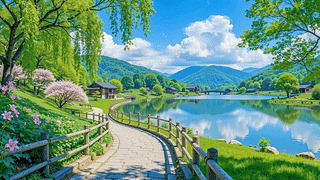 护眼郊外青山绿水