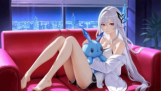 居家二次元白发少女