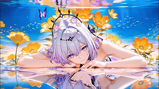 水底白发蝴蝶女孩