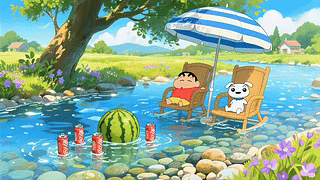 小新和小白的惬意夏日时光