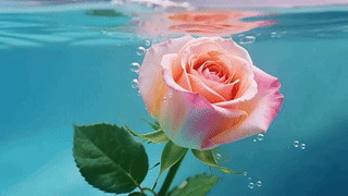 水中的玫瑰花