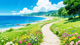 蓝海与繁花的私语