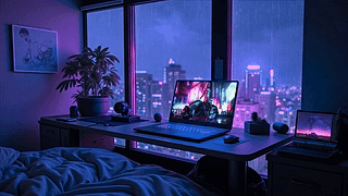雨夜安静房间