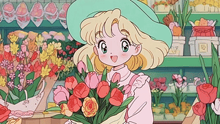 花店捧花女孩