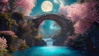 月下小桥流水