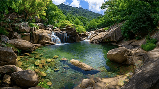 山川流水美丽风景