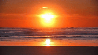 夕阳海浪